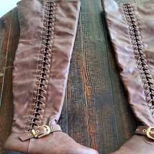 Thigh-High Boots - Brown